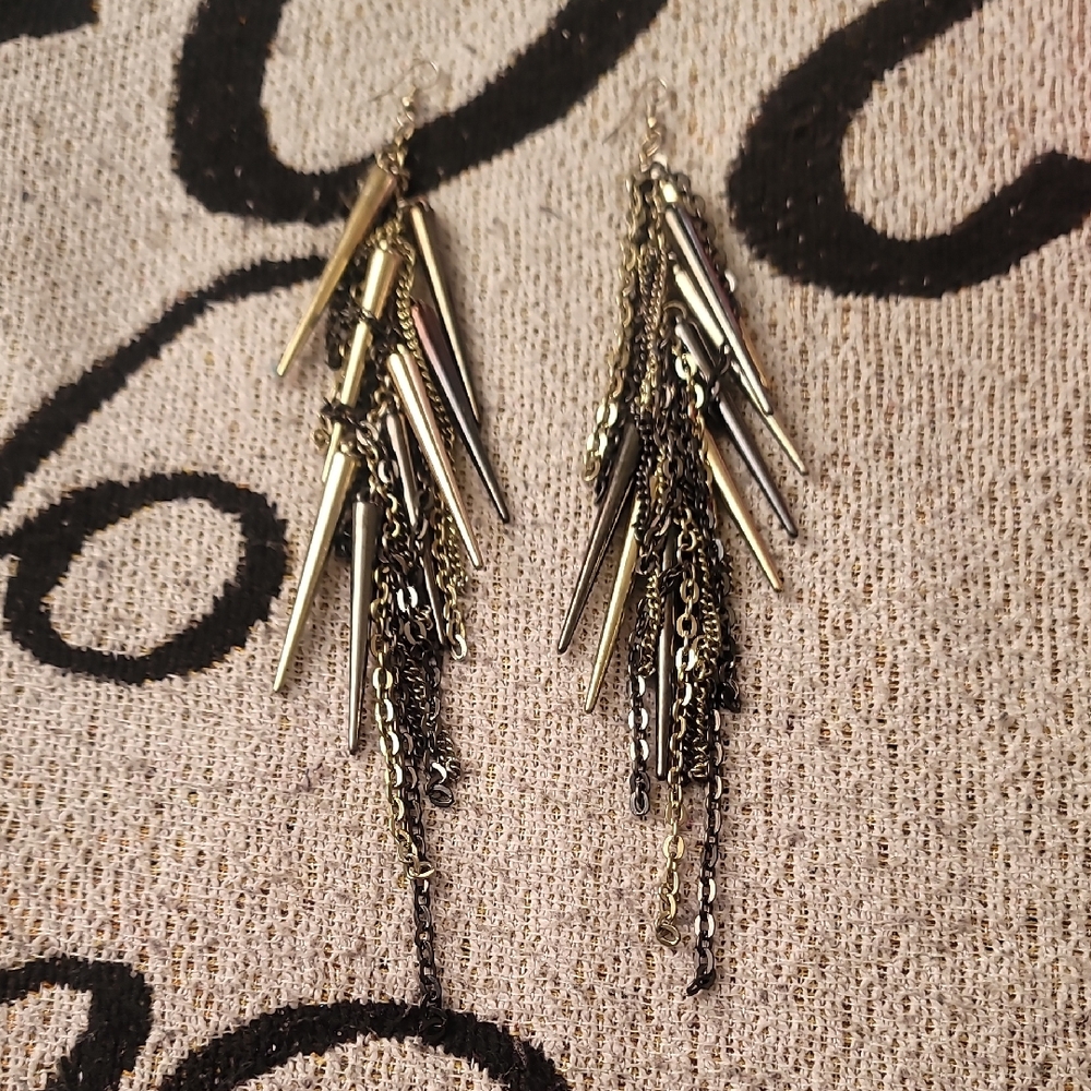 Elegant Gold and Silver Dangle Earrings